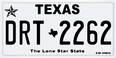 TX license plate DRT2262