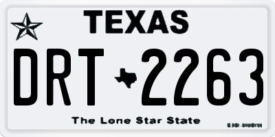 TX license plate DRT2263