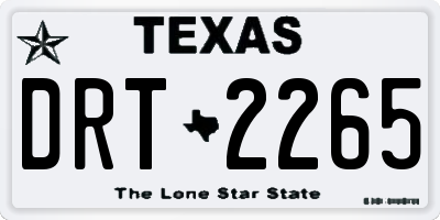 TX license plate DRT2265