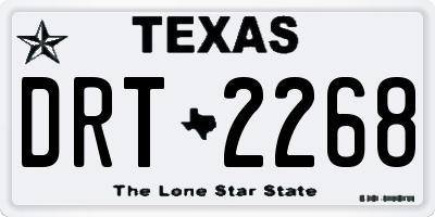 TX license plate DRT2268