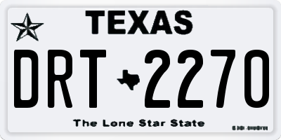 TX license plate DRT2270