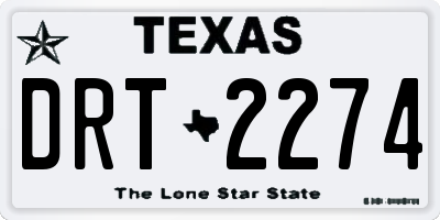 TX license plate DRT2274