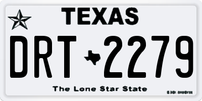 TX license plate DRT2279