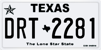 TX license plate DRT2281