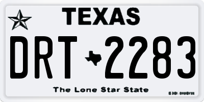 TX license plate DRT2283