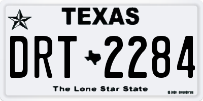 TX license plate DRT2284