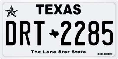 TX license plate DRT2285