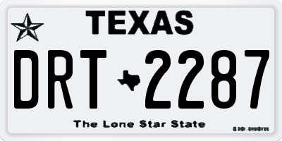 TX license plate DRT2287