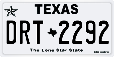 TX license plate DRT2292