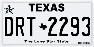 TX license plate DRT2293