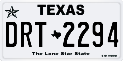 TX license plate DRT2294