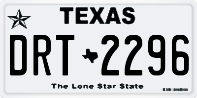 TX license plate DRT2296
