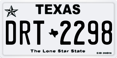 TX license plate DRT2298