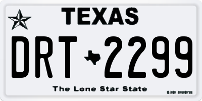 TX license plate DRT2299