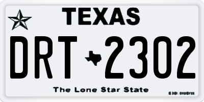TX license plate DRT2302