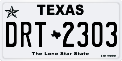 TX license plate DRT2303
