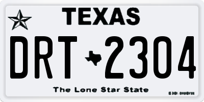 TX license plate DRT2304