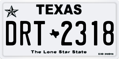 TX license plate DRT2318