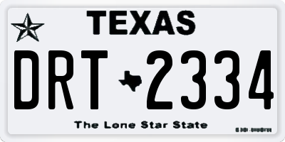 TX license plate DRT2334