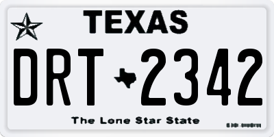 TX license plate DRT2342