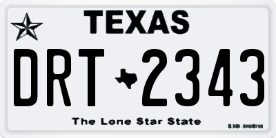 TX license plate DRT2343
