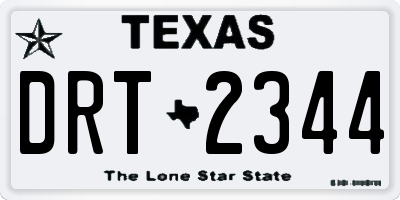 TX license plate DRT2344