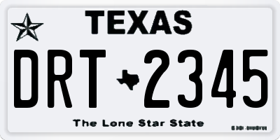 TX license plate DRT2345