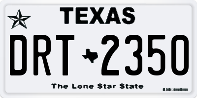 TX license plate DRT2350