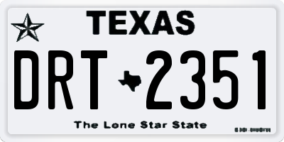 TX license plate DRT2351