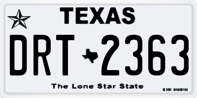 TX license plate DRT2363