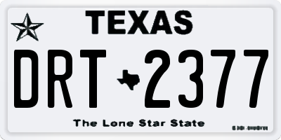TX license plate DRT2377