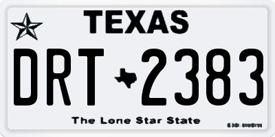 TX license plate DRT2383