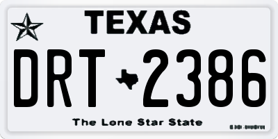 TX license plate DRT2386
