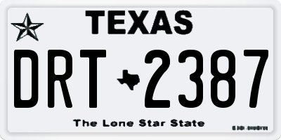 TX license plate DRT2387