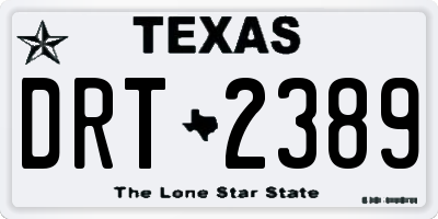 TX license plate DRT2389