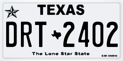 TX license plate DRT2402