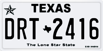 TX license plate DRT2416