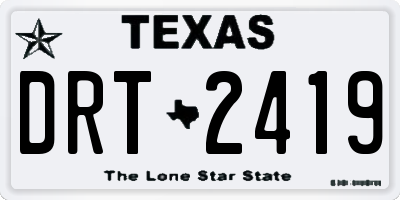 TX license plate DRT2419