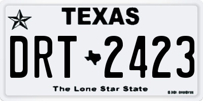 TX license plate DRT2423