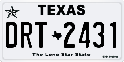 TX license plate DRT2431