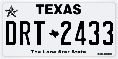 TX license plate DRT2433