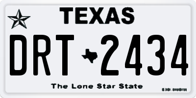 TX license plate DRT2434