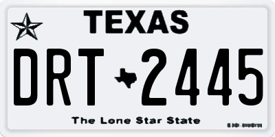 TX license plate DRT2445