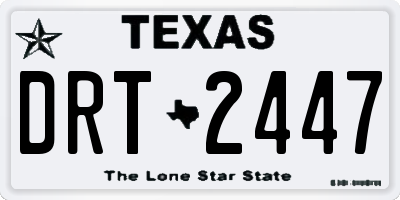 TX license plate DRT2447