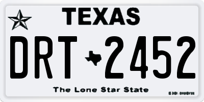TX license plate DRT2452