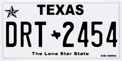 TX license plate DRT2454