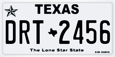 TX license plate DRT2456