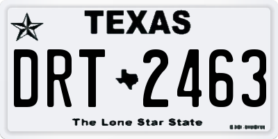 TX license plate DRT2463