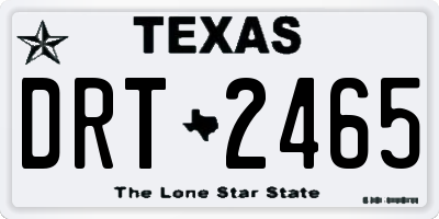 TX license plate DRT2465