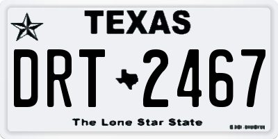 TX license plate DRT2467